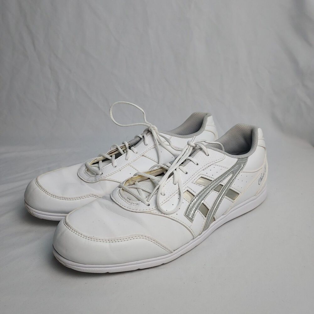 ASICS Cheer 8 Cheerleading Shoes Womens 12 White Silver Athletic